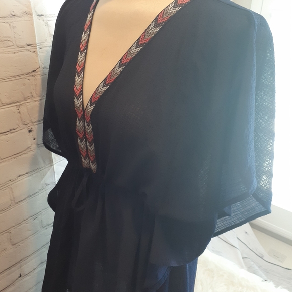 NEW YORK AND CO. BLUE TUNIC SZ MED D630 - Picture 14 of 15